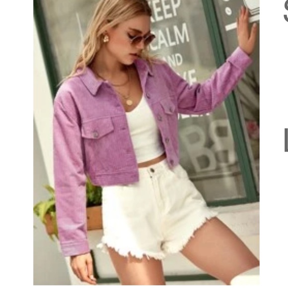 Single Breasted Corduroy Crop Jacket - Picture 1 of 7